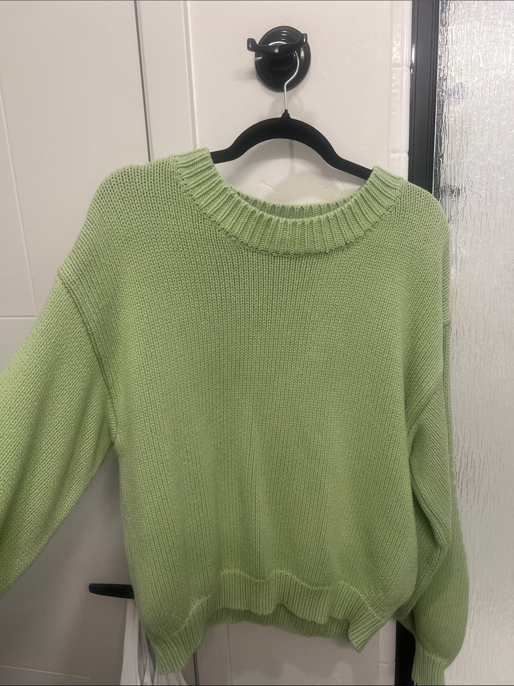 Princess Polly Pale Green Ribbed Crewneck Sweater